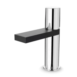 F301-2 - Novi Square & Round Single Hole Lavatory Faucet, Split Finish