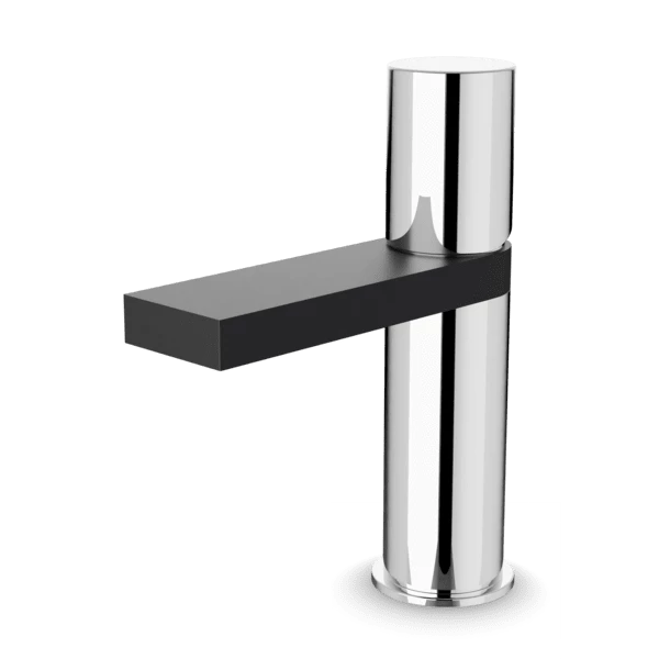 F301-2 - Novi Square & Round Single Hole Lavatory Faucet, Split Finish