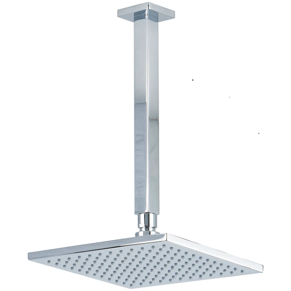 F703-2/9 - 8" Shower Rainhead Ceiling Mount 9.5" Arm, Square