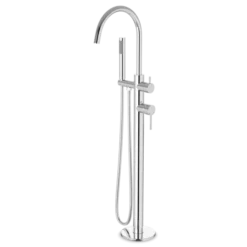 FS510TK - Trova Round Floor Mount Tub Filler Trim Kit With Hand Held Shower