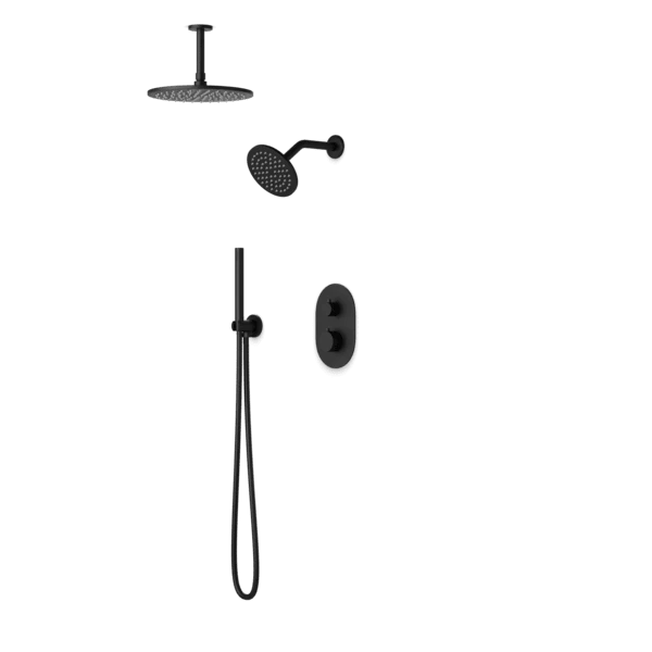 PS108 - Round Thermostatic Shower Trim Kit With Wall Mount Shower Head, Ceiling Mount Shower Head, Hand Held Shower - Image 3