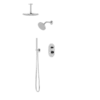 PS108 - Round Thermostatic Shower Trim Kit With Wall Mount Shower Head, Ceiling Mount Shower Head, Hand Held Shower
