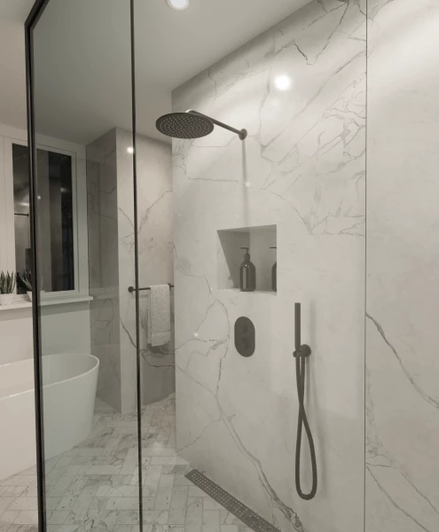 PS140 - Round Thermostatic Shower Trim Kit With Wall Mount Shower Head, Hand Held Shower - Image 5