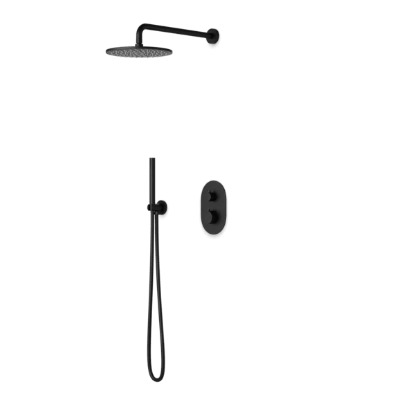 PS140 - Round Thermostatic Shower Trim Kit With Wall Mount Shower Head, Hand Held Shower - Image 3