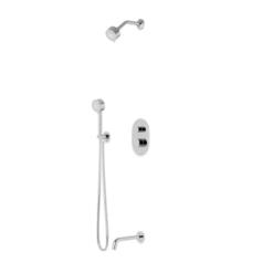 TS083 - Round Thermostatic Shower Trim Kit With Hand Held Shower And Tub Filler