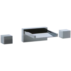 F202ALT-6 - Quarto Square 3-Hole Open Spout Deck Mounted Tub Filler With Cube Controls