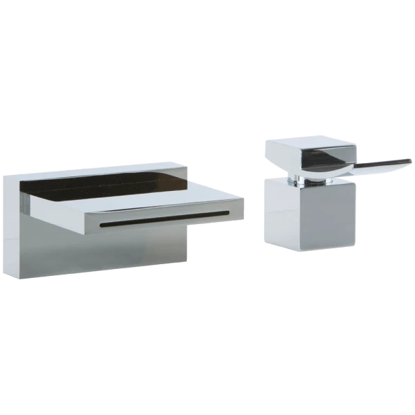 F202-3 - Quarto Square 2-Hole Deck Mounted Tub Filler With Lever Control