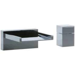 F202ALT-9 - Quarto Square 2-Hole Open Spout Deck Mounted Tub Filler With Cube Control