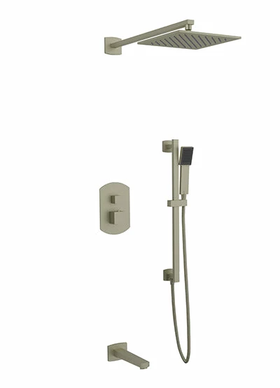 PS118 - Transitional Thermostatic Shower Trim Kit With Wall Mount Shower Head, Hand Held Shower On Slide Bar, Tub Filler - Image 3