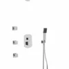 PS130 - Transitional Thermostatic Shower Trim Kit With Wall Mount Shower Head, Hand Held Shower, Body Jets