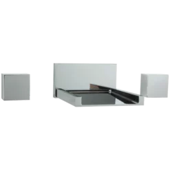 F202ALT-14 - Quarto Square 3-Hole Open Spout Wall Mounted Waterfall Tub Filler