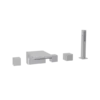 F402-6 - Milan Square 5-Hole Deck Mounted Tub Filler With Hand Shower