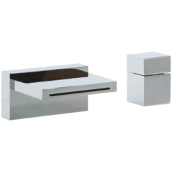 F202-9 - Quarto Square 2-Hole Deck Mounted Tub Filler With Cube Control