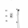 PS126 - Transitional Thermostatic Shower Trim Kit With Wall Mount Shower Head, Hand Held Shower On Slide Bar, Body Jets