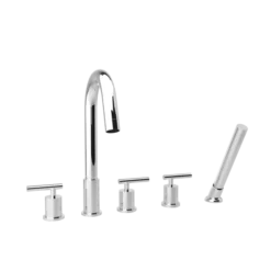 F502-10 - Opera Round 5-Hole Deck Mounted Tub Filler With Hand Shower