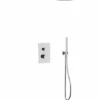PS141 - Square & Round Thermostatic Shower Trim Kit With Wall Mount Shower Head, Hand Held Shower