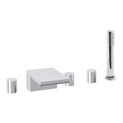 F302-4 - Otella Square & Round 5-Hole Deck Mounted Tub Filler With Hand Shower