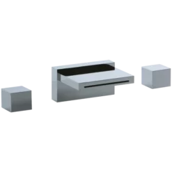 F202-6 - Quarto Square 3-Hole Deck Mounted Tub Filler With Cube Controls